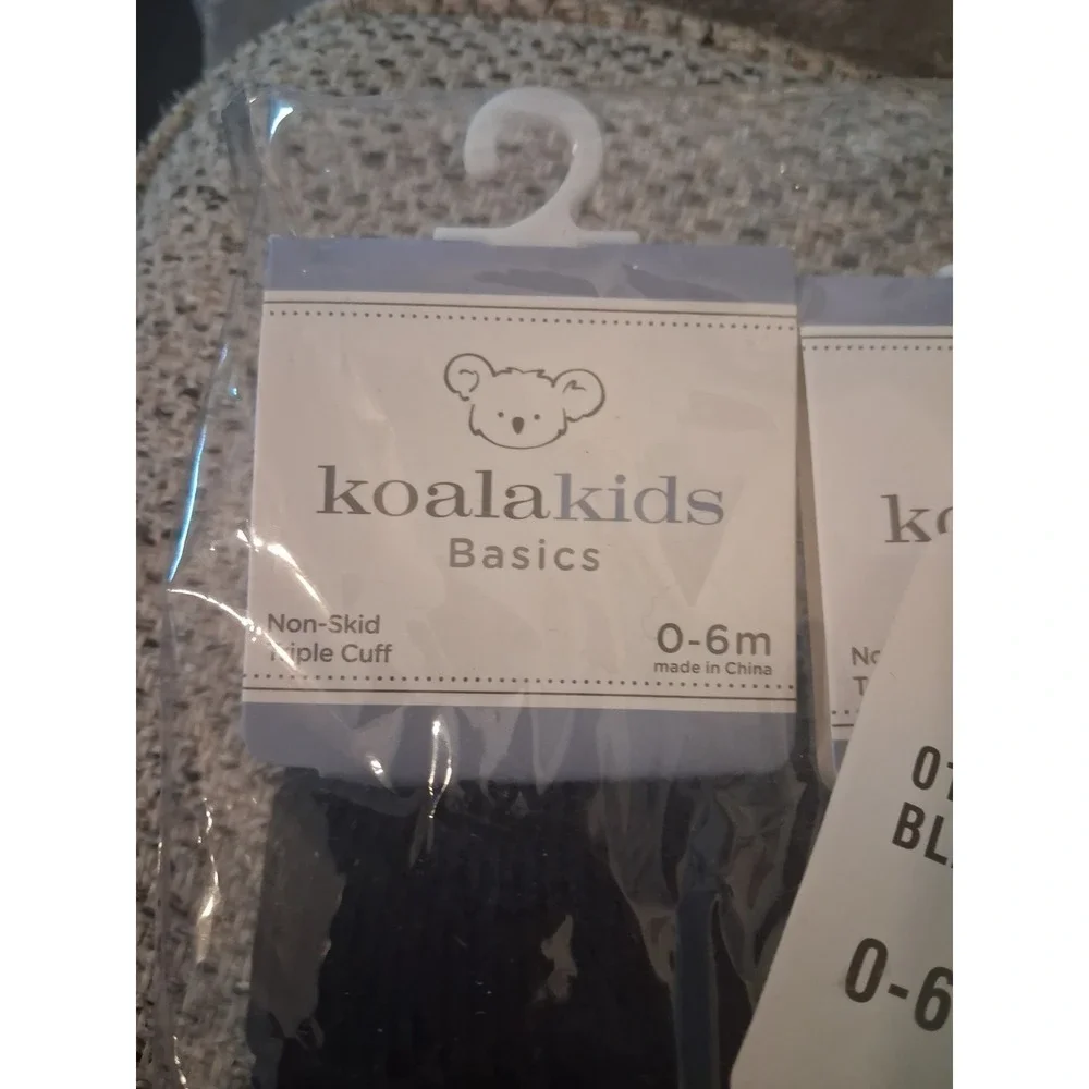 Koala Kids Basics Infant Socks (3-Pack) - Size 0-6 Months - Black